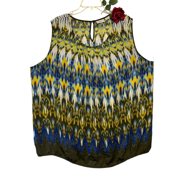 Liz Claiborne Woman professional sleeveless printed top elastic bottom 3X - Picture 1 of 8